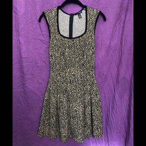 Aqua Black and Gold Pattern Dress